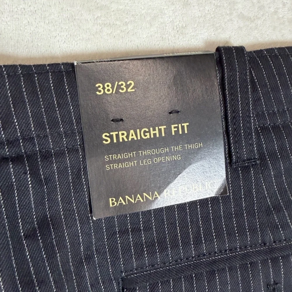NWT 38W 32L Banana Republic Black Chalk Pinstripe Dress Pants